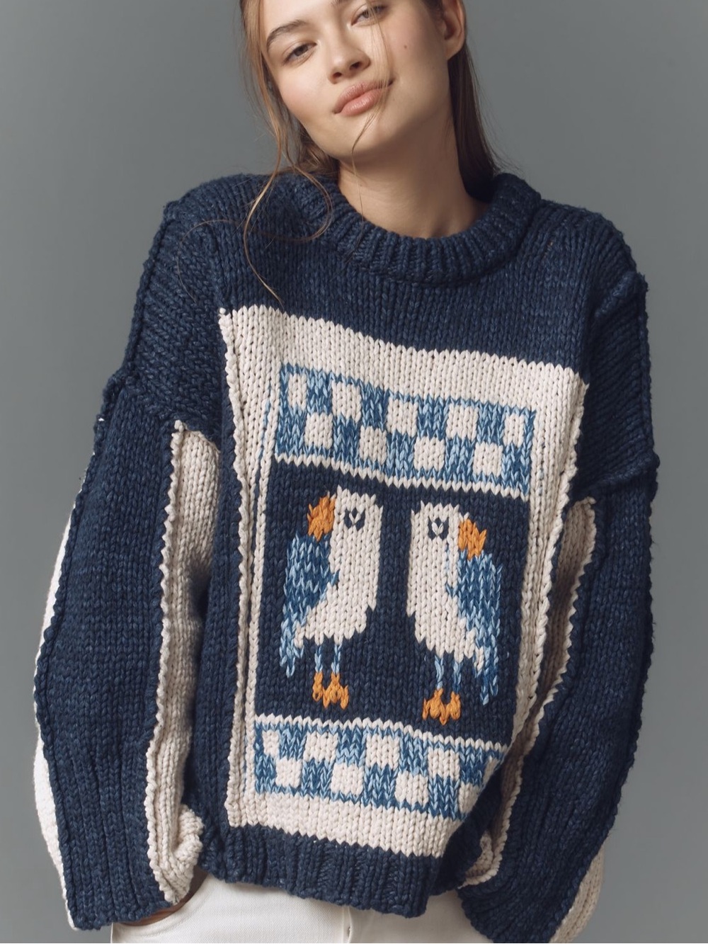 Anthropologie Pilcro Chunky Crew-Neck Sweater